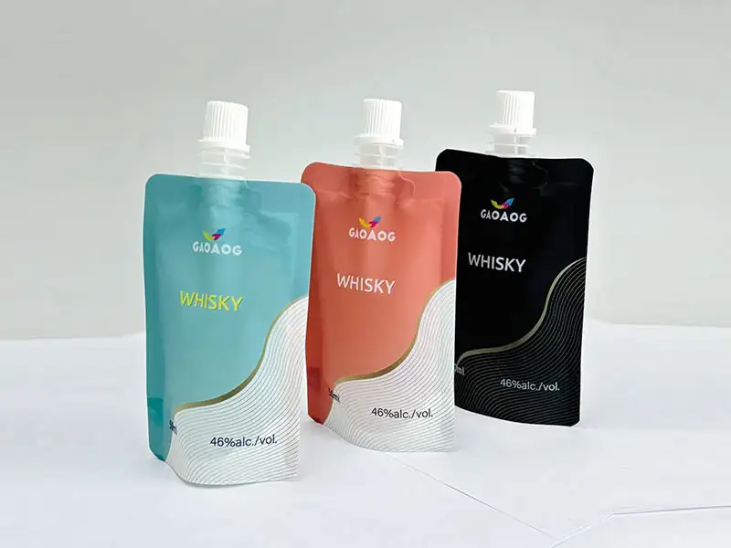 Recyclable Mono PE Material Whisky Spout Pouch 